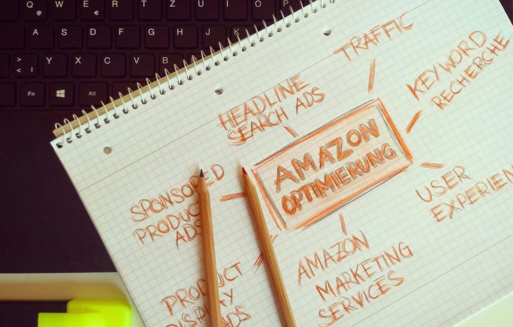 pexels-photo-907607-907607 Visual representation of Amazon optimization techniques with handwritten notes and pencils.
